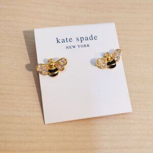 Kate Spade - all abuzz stone bee stud earrings black Gold ootd